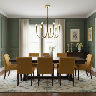Swoop Arm Mid-Century Modern Metal Chandelier