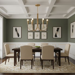 Swoop Arm Mid-Century Modern Metal Chandelier