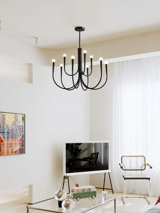 Swoop Arm Mid-Century Modern Metal Chandelier