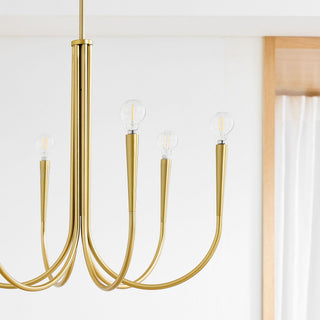 Swoop Arm Mid-Century Modern Metal Chandelier