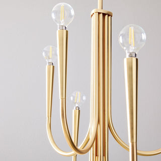 Swoop Arm Mid-Century Modern Metal Chandelier