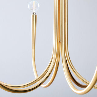 Swoop Arm Mid-Century Modern Metal Chandelier