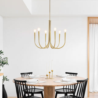 Swoop Arm Mid-Century Modern Metal Chandelier