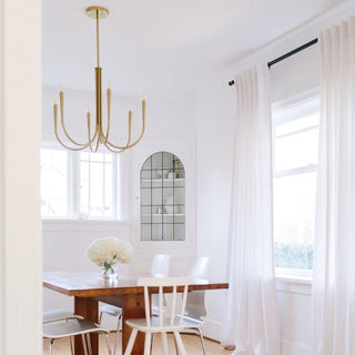 Swoop Arm Mid-Century Modern Metal Chandelier