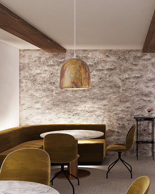 Rustic Whitewashed Ceramic Pendant Light