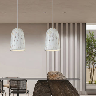 Rustic Whitewashed Ceramic Pendant Light