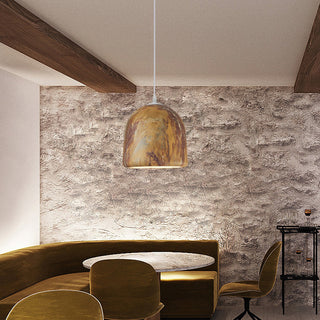 Rustic Whitewashed Ceramic Pendant Light