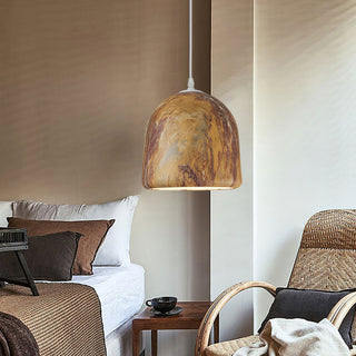 Rustic Whitewashed Ceramic Pendant Light