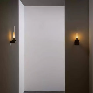 Sylvestrina Modern Black Glass Wall Sconce