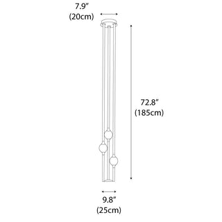 Triline Contemporary Wood Acrylic Ceiling Lamp