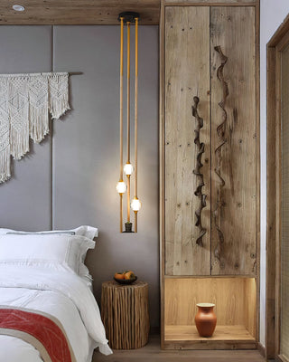 Triline Contemporary Wood Acrylic Ceiling Lamp