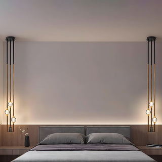 Triline Contemporary Wood Acrylic Ceiling Lamp