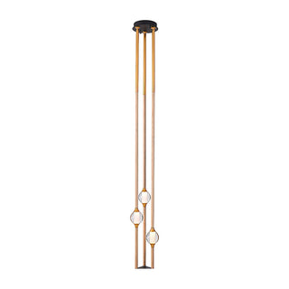 Triline Contemporary Wood Acrylic Ceiling Lamp