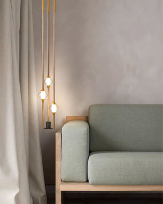 Triline Contemporary Wood Acrylic Ceiling Lamp