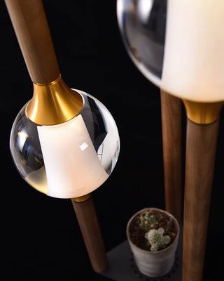 Triline Contemporary Wood Acrylic Ceiling Lamp