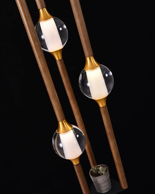 Triline Contemporary Wood Acrylic Ceiling Lamp