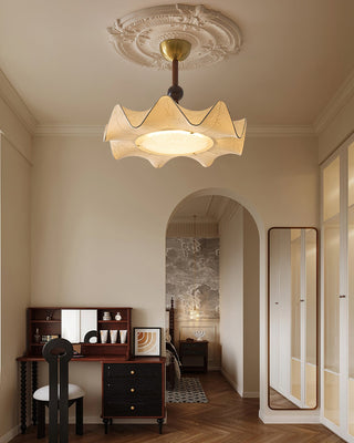 Tanyel Brass Dark Wood Ceiling Light