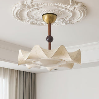 Tanyel Brass Dark Wood Ceiling Light