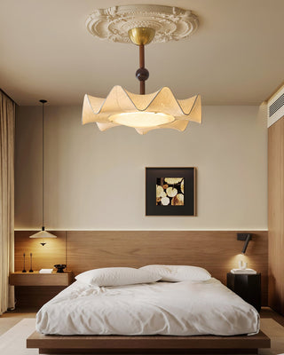 Tanyel Brass Dark Wood Ceiling Light
