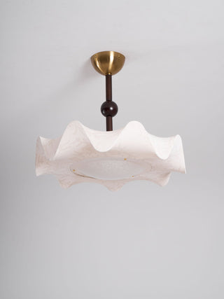 Tanyel Brass Dark Wood Ceiling Light