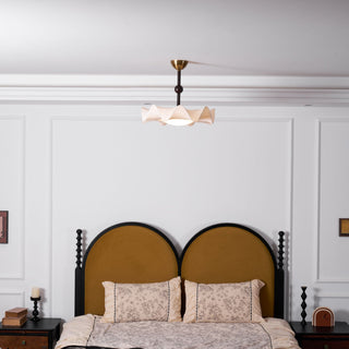 Tanyel Brass Dark Wood Ceiling Light