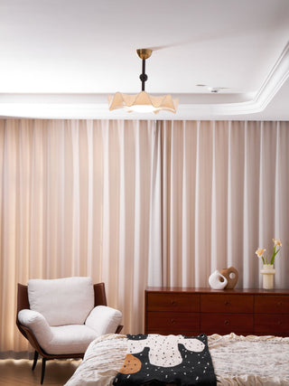 Tanyel Brass Dark Wood Ceiling Light