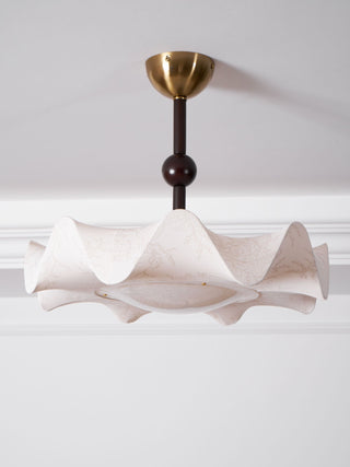 Tanyel Brass Dark Wood Ceiling Light