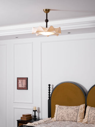 Tanyel Brass Dark Wood Ceiling Light