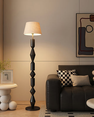 Rhythm Carved Wood Floor Lamp