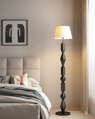 Rhythm Carved Wood Floor Lamp