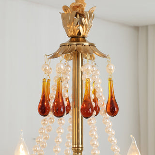 Teresa Crimson Crystal Tiered Chandelier