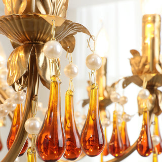 Teresa Crimson Crystal Tiered Chandelier