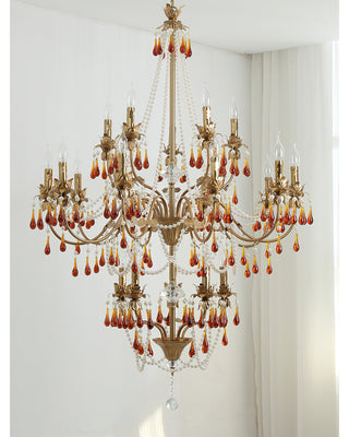 Teresa Crimson Crystal Tiered Chandelier