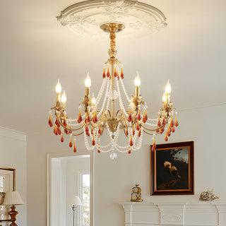 Teresa Crimson Crystal Tiered Chandelier