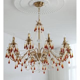 Teresa Crimson Crystal Tiered Chandelier