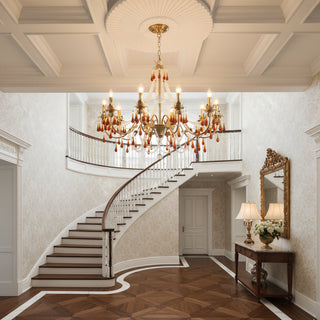 Teresa Crimson Crystal Tiered Chandelier