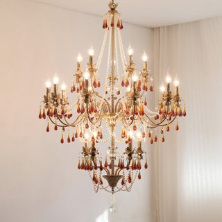 Teresa Crimson Crystal Tiered Chandelier
