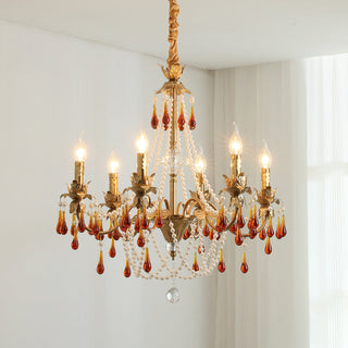 Teresa Crimson Crystal Tiered Chandelier