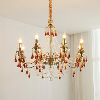 Teresa Crimson Crystal Tiered Chandelier
