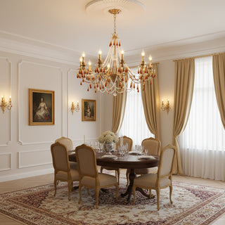 Teresa Crimson Crystal Tiered Chandelier