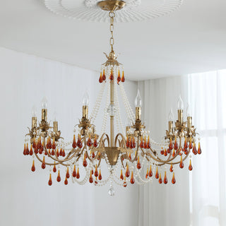 Teresa Crimson Crystal Tiered Chandelier