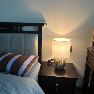 Terra Stripes Modern Ceramics Table Light