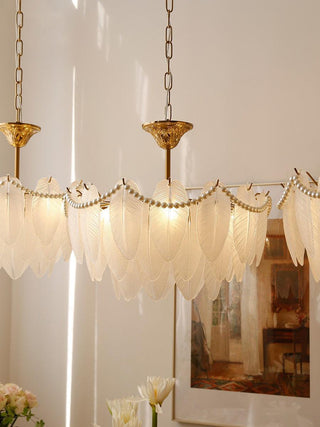 Texture Glass Leaf Airy Glass Chandelier