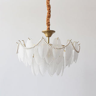 Texture Glass Leaf Airy Glass Chandelier