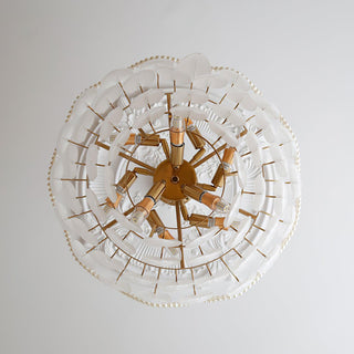 Texture Glass Leaf Airy Glass Chandelier