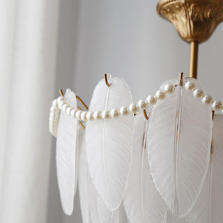 Texture Glass Leaf Airy Glass Chandelier