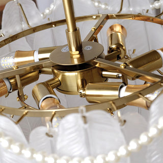 Texture Glass Leaf Airy Glass Chandelier
