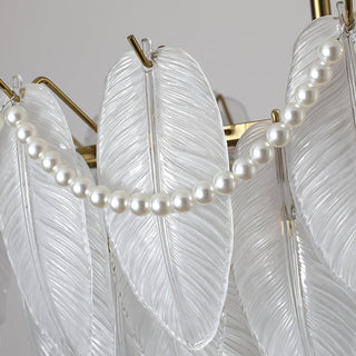 Texture Glass Leaf Airy Glass Chandelier