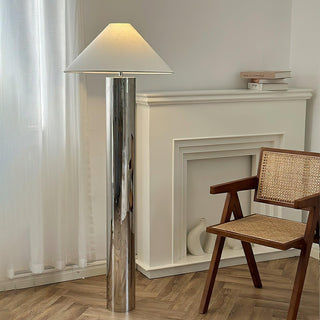 Theo Chrome Minimalist Iron Floor Light