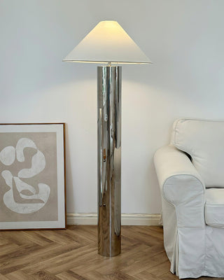 Theo Chrome Minimalist Iron Floor Light